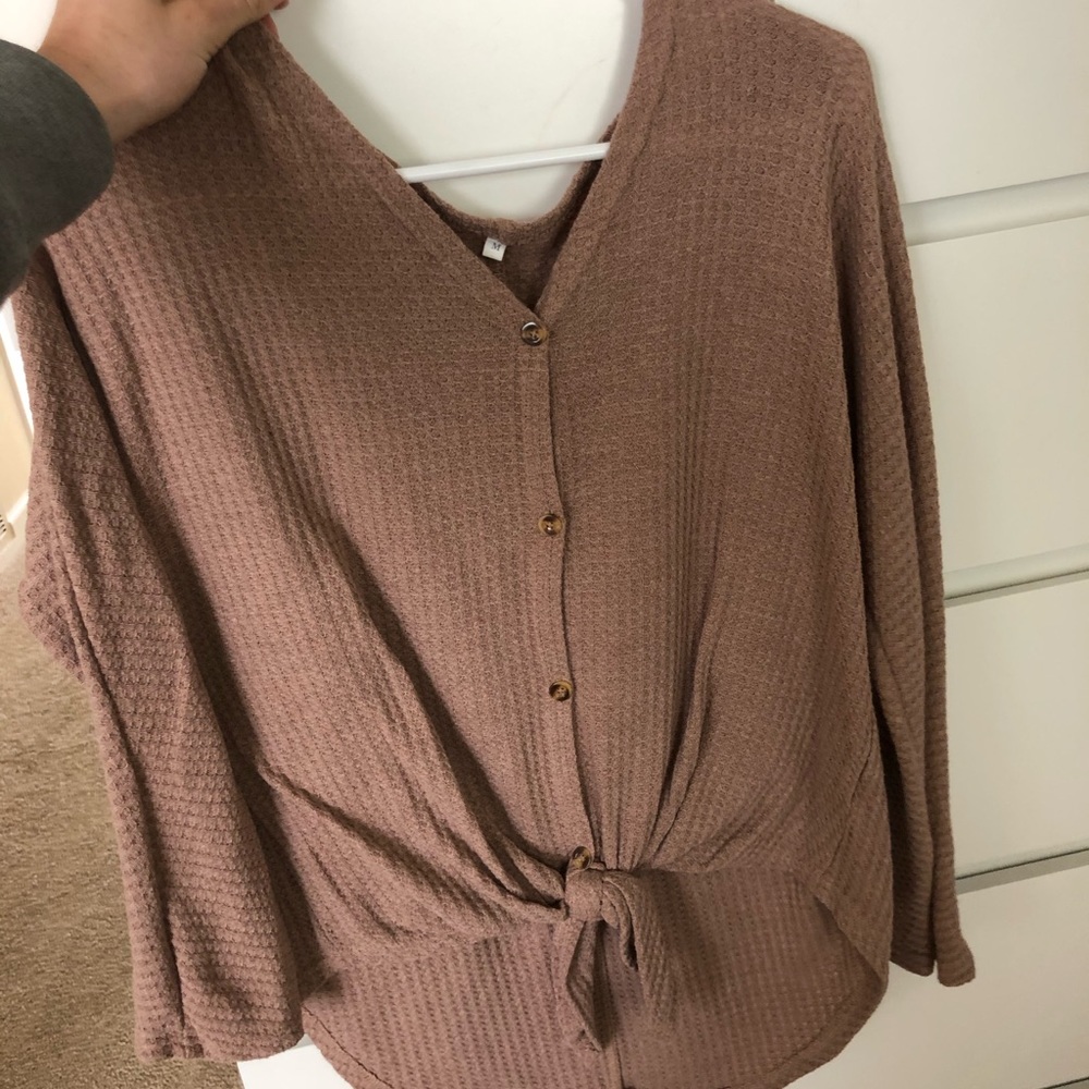 Mauve Button Up Sweater